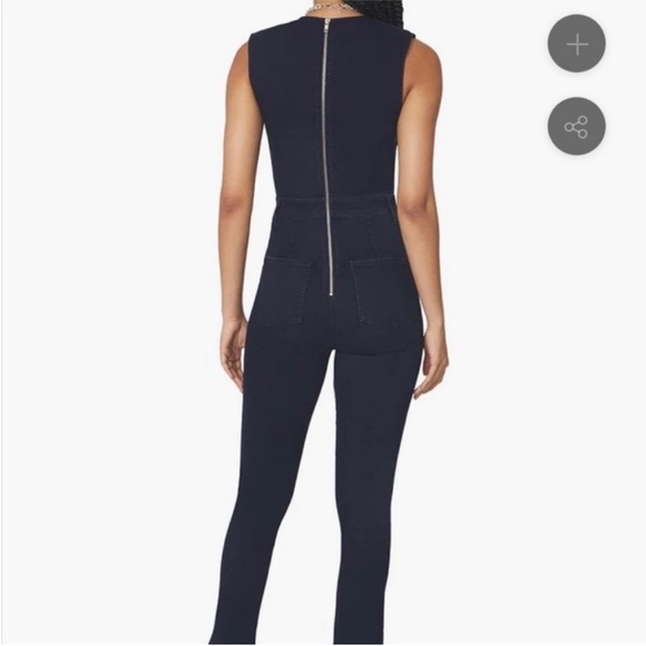WEWOREWHAT CUTOUT SLIT STRETCH DENIM JUMPSUIT - Picture 6 of 12